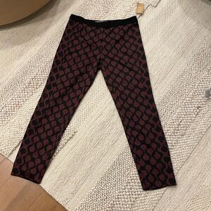 RACHEL Rachel Roy Black and Red Patterned Cropped Pants